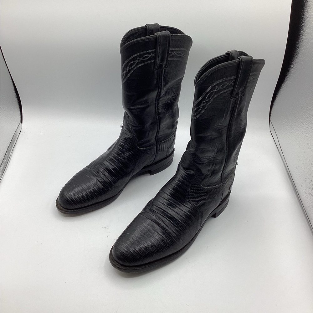 Justin Teju lizard roper cowboy boots, men’s size 6c